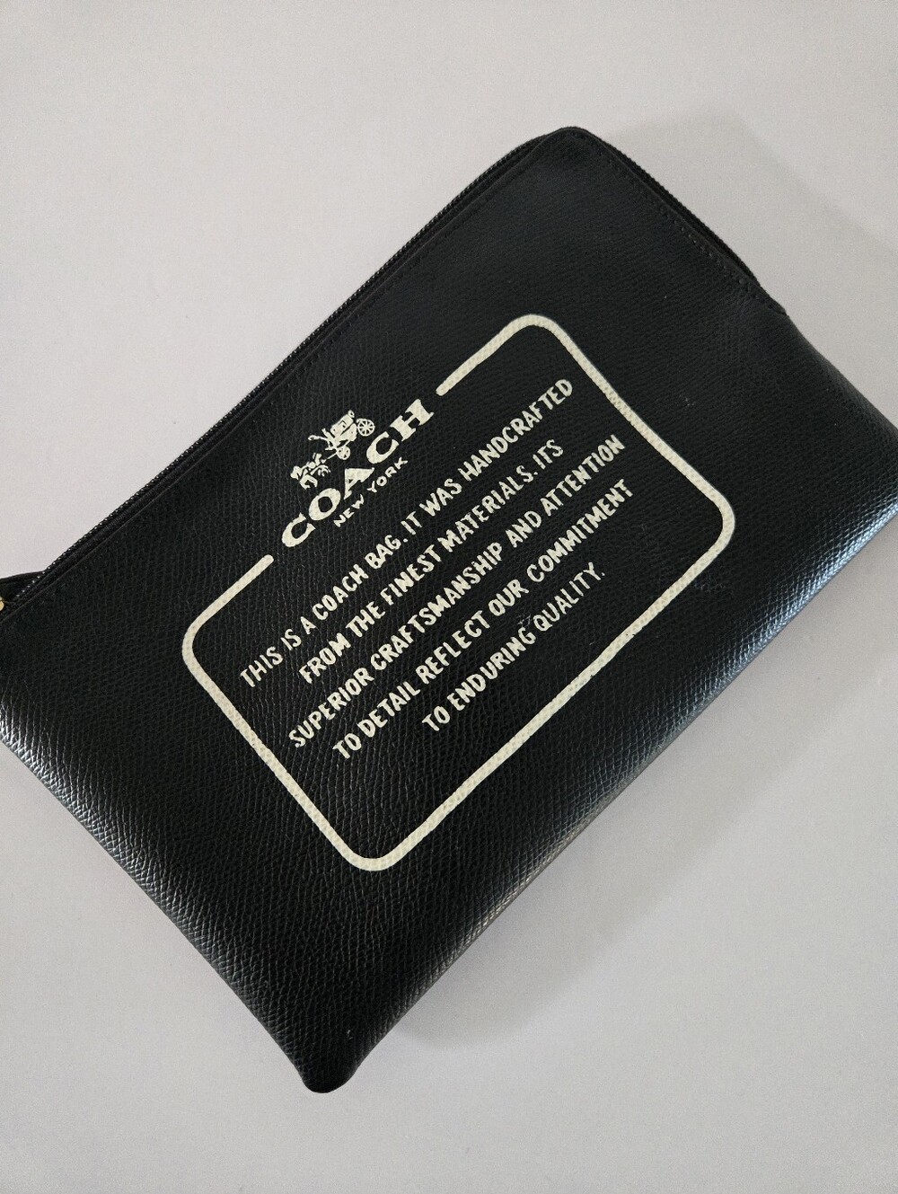 COACH Black Leather Zip Pouch - COACH New York